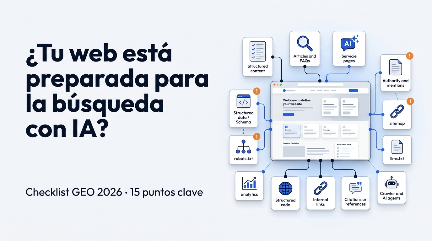 Checklist GEO 2026: ¿Está tu sitio preparado para aparecer en respuestas de ChatGPT, Gemini y Perplexity?